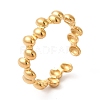 Ion Plating(IP) 304 Stainless Steel Oval Wrap Open Cuff Ring for Women RJEW-E063-15G-02-1