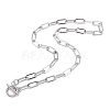 304 Stainless Steel Paperclip Chain Necklaces NJEW-O124-01P-2