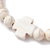 8mm Synthetic Magnesite Round Beaded Stretch Bracelets BJEW-JB10301-3