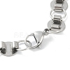 201 Stainless Steel Flat Round Link Chain Bracelets for Women Men BJEW-I316-08B-P-3
