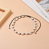 Natural Cowrie Shell & Synthetic Turquoise Braided Beaded Necklace for Women NJEW-JN04253-02-5