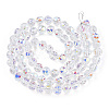 Electroplate Transparent Glass Beads Strands X-EGLA-N002-34C-C03-2