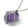 Tarnish Resistant 304 Stainless Steel Macrame Pouch Braided Gemstone Holder NJEW-JN04468-04-3