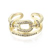 Brass Micro Pave Clear Cubic Zirconia Cuff Rings RJEW-S044-080-NF-3