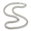 304 Stainless Steel Cuban Link Chain Bracelets & Necklaces Jewelry Sets SJEW-B019-03C-P-5