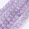 Spray Painted Crackle Glass Beads Strands CCG-Q002-10mm-02-1