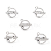 Rack Plating Brass Pave Clear Cubic Zirconia Bead Cage Pendants KK-G464-10P-4