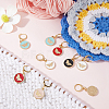 20Pcs 5 Colors Butterfly Alloy Enamel Locking Pendant Stitch Markers HJEW-SC00036-4