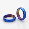 Electroplate Non-Magnetic Synthetic Hematite Wide Band Rings RJEW-J006B-M-2