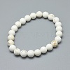 Natural Magnesite Bead Stretch Bracelets BJEW-K212-A-008-2