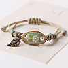 Alloy & Porcelain & Wax Cord Charm Bracelets FS-WGF05A0-01-1