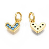 Brass Micro Pave Cubic Zirconia Charms KK-N227-33G-01-NF-2