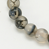 Natural Grey Agate Beads Strands G-G390-8mm-07-1