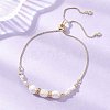 Natural Cultured Freshwater Baroque Pearl Beads Link Bracelets BJEW-JB13554-1