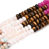 Natural Tiger Eye & Dyed White Jade & Whit Shell & Synthetic Shoushan Stone Beads Strands G-Z135-C08-2