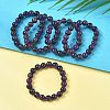 Natural Amethyst Bead Stretch Bracelets X-BJEW-K212-C-034-1