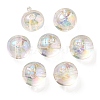 UV Plating Rainbow Iridescent Acrylic Beads OACR-A014-02A-1