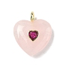 Natural Rose Quartz Pendants G-C274-04H-1
