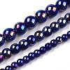 Electroplate Opaque Glass Beads Strands GLAA-T032-P8mm-AB03-4