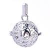 Rack Plating Brass Cage Pendants KK-S751-012P-1