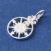 925 Sterling Silver Pave Clear Cubic Zirconia Compass Charms STER-K180-02S-3