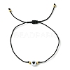 2Pcs 2 Color Acrylic Heart & Glass Seed Braided Bead Bracelet Set BJEW-JB09801-3