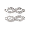 Brass Micro Pave Clear Cubic Zirconia Connector Charms KK-E068-VB387-1