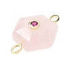 Faceted Natural Rose Quartz Carved Links G-T146-01G-05-2