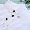 4Pcs 2 Styles Brass Black Enamel Cufflinks BUTT-ME0001-07G-4