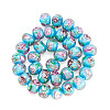 1 Strand Handmade Lampwork Inner Flower Rondelle Beads Strands LAMP-TA0002-72E-1