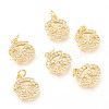 Brass Micro Pave Clear Cubic Zirconia Charms ZIRC-O036-30G-A-1