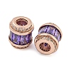 Rack Plating Brass Micro Pave Cubic Zirconia European Beads KK-F089-31RG-04-2