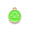 Alloy Enamel Pendants X-ENAM-S124-01B-06K-2