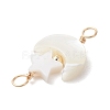 Natural Freshwater Shell Moon with Star Links Connector Charms PALLOY-JF05182-4