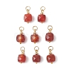 Natural Carnelian Faceted Cube Charms PALLOY-JF04975-1