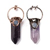 Natural Amethyst Big Pointed Pendants G-M383-21D-2