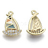 Brass Micro Pave Cubic Clear Zirconia Charms KK-N232-120-NF-2