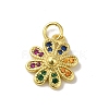 Real 18K Gold Plated Brass Pave Cubic Zirconia Pendants KK-M283-09F-02-1