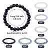 6Pcs 6 Styles 8mm Glass Round Beaded Stretch Bracelet Sets BJEW-TAC0024-3