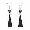 Polymer Clay Rhinestone Dangle Earrings EJEW-JE03140-02-2