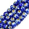 Round Millefiori Glass Beads Strands LK-P001-34-1