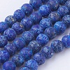 Dyed Natural Lapis Lazuli Round Beads Strands G-G735-06F-4mm-1