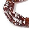 Rice Shape Tibetan Style dZi Beads Strands G-A269-A02-01-4