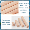  20Pcs 4 Style Round Wooden Sticks WOOD-NB0002-16C-5