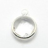 Silver Color Plated Brass Glass Pendants X-GLAA-J018D-S-3