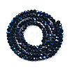 Electroplate Opaque Solid Color Glass Beads Strands EGLA-A044-P2mm-L16-3