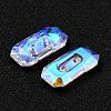 2-Hole Rectangle Glass Rhinestone Buttons BUTT-D001-H-M01-7