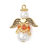 Pearlized Glass Pearl & Glass Pendants PALLOY-MZ00978-04-1