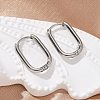 Non-Tarnish 304 Stainless Steel Oval Hoop Earrings EJEW-M218-02A-P-1