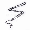 304 Stainless Steel Rosary Bead Necklaces NJEW-F240-02B-1